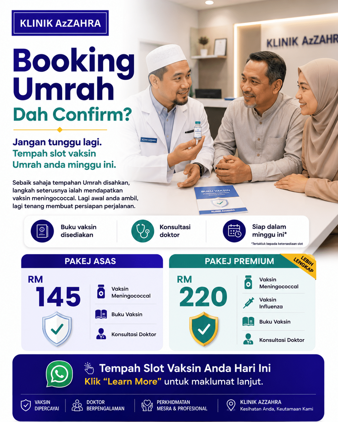 Promosi Vaksin Umrah - Klinik Azzahra Impian